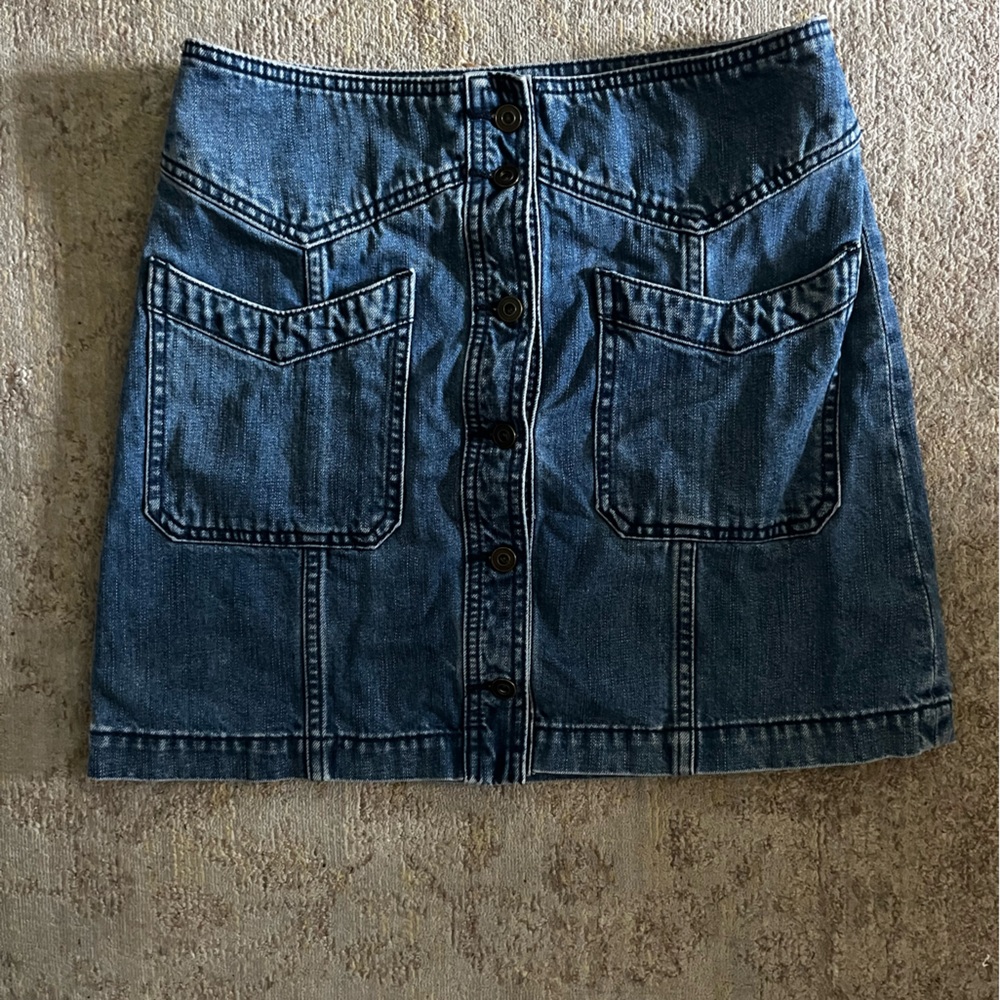 Free People denim mini skirt. Size 6